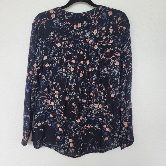 Lucky Brand | Floral Print Popover Blouse Size L - Picture 2 of 9